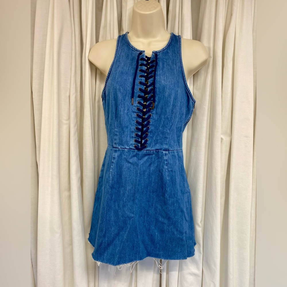 SAYLOR sleeveless denim Nadia mini dress. Size small